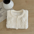 İşlemeli Çiçekli Örgü Hırka